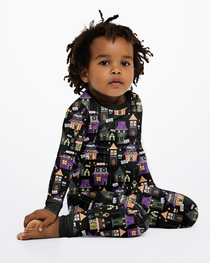 Halloween Hometown Bamboo Two Piece Long Sleeve Pajama Set