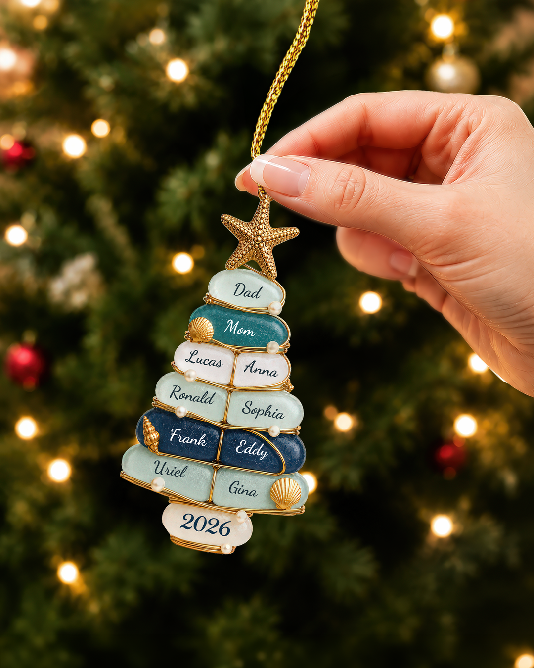 Coastal Family Christmas 026 - Personalized Acrylic Ornament