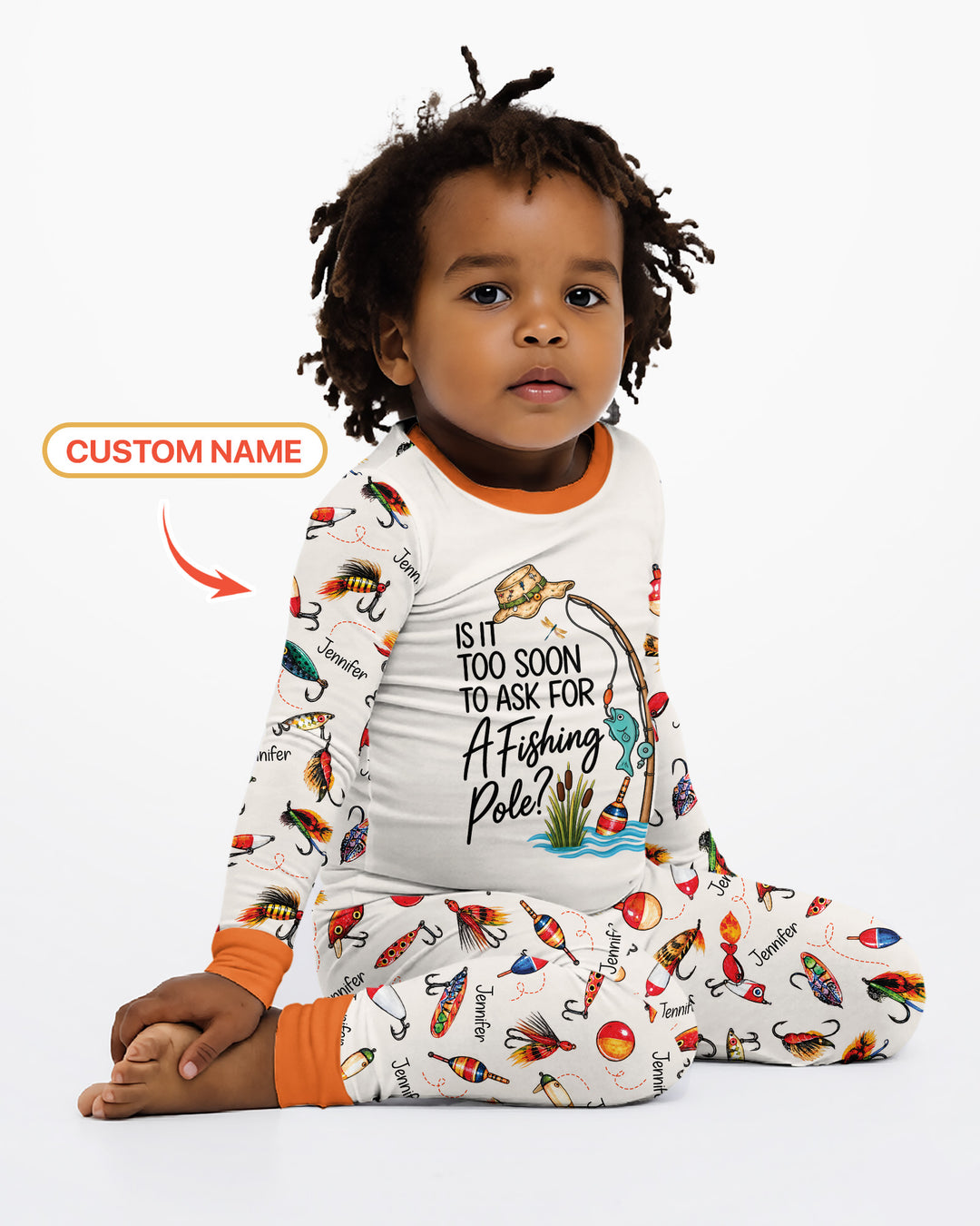 Custom Name Is It Too Soon to Ask for a Fishing Pole Bamboo Two Piece Long Sleeve Pajama Set