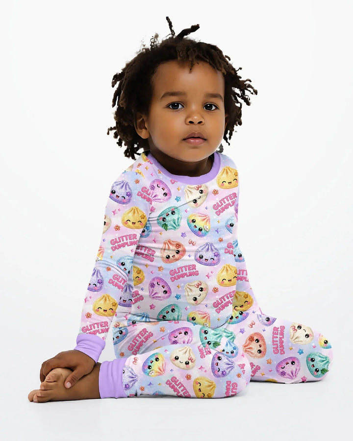 Glitter Dumpling Bamboo Two Piece Long Sleeve Pajama Set