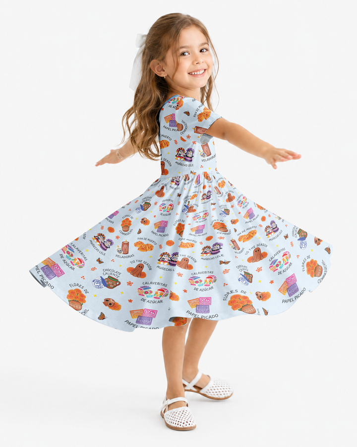 Tis the Dia De Muertos Season Bamboo Twirl Dress