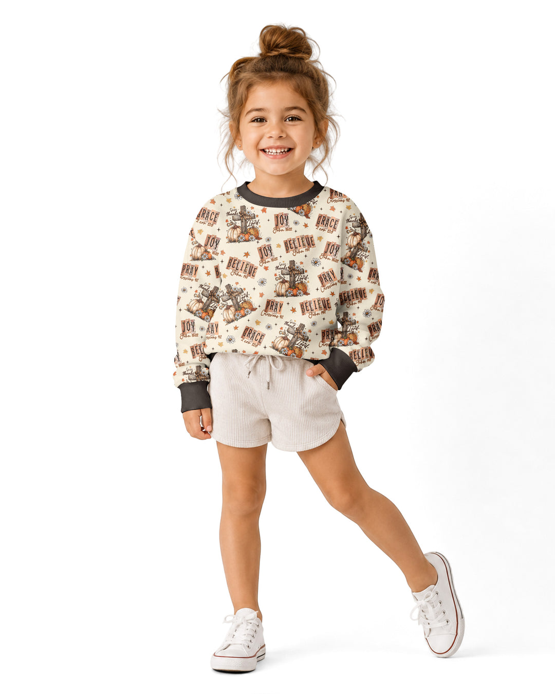 Floral Fall Give Thanks To The Lord Bamboo Crewneck Sweatshirt