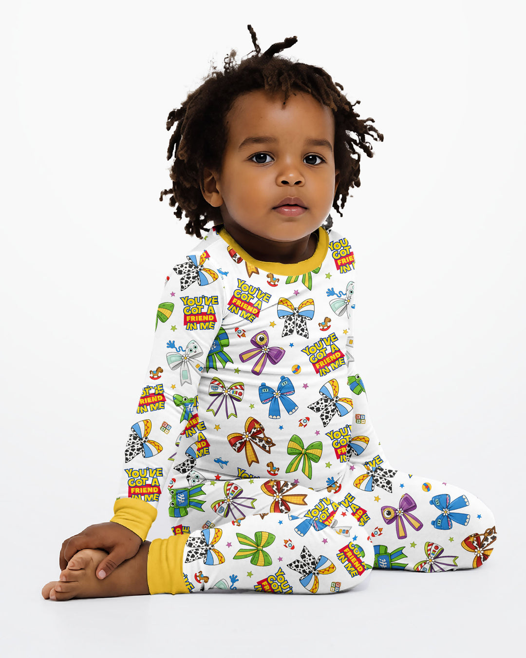 Magical Mirror Bow Bamboo Two Piece Long Sleeve Pajama Set