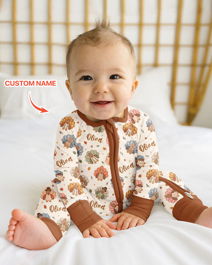 Custom Name Boho Turkey Bamboo Convertible Zippy