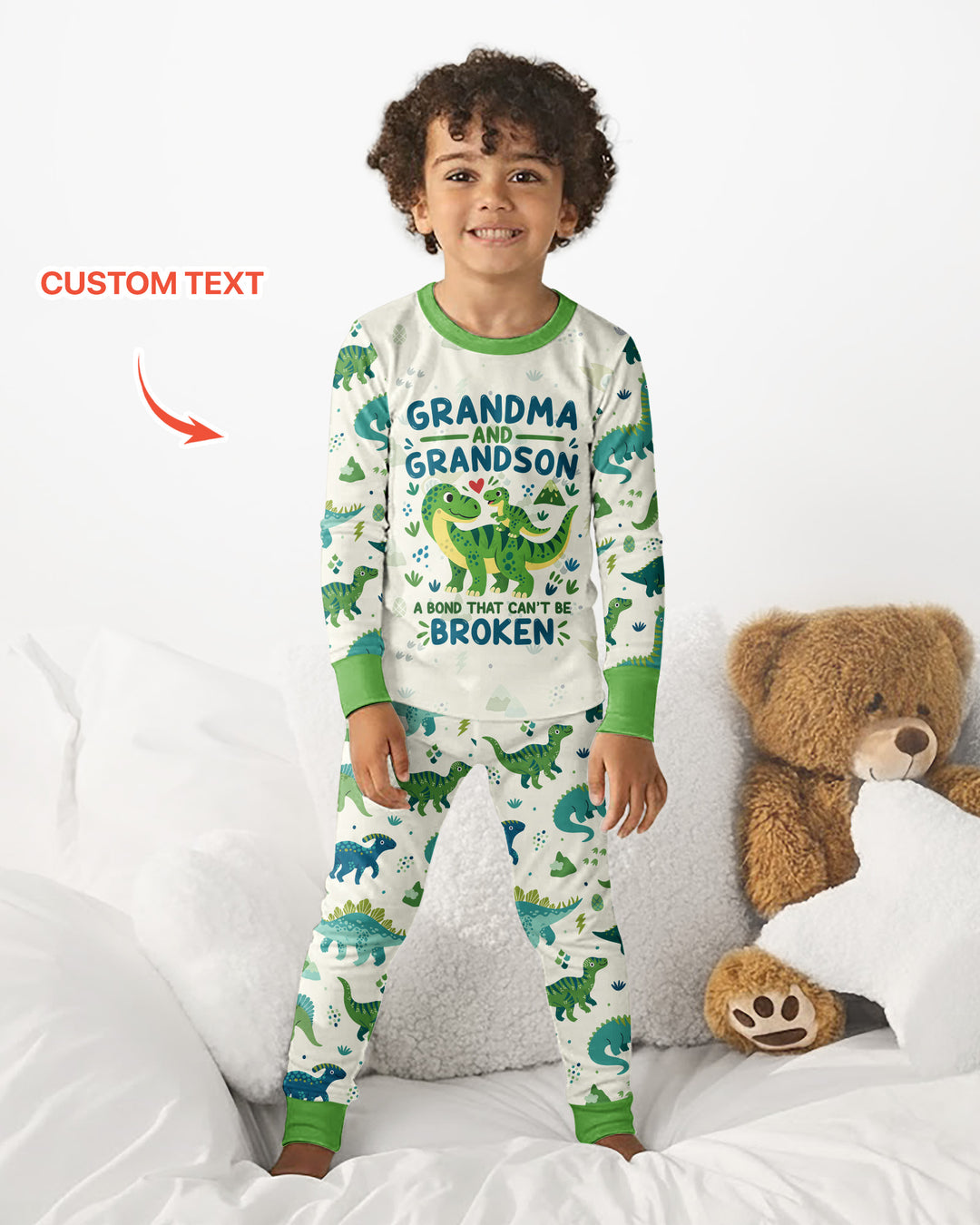 Personalized A Bond That Can't Be Broken Bamboo Two Piece Long Sleeve Pajama Set