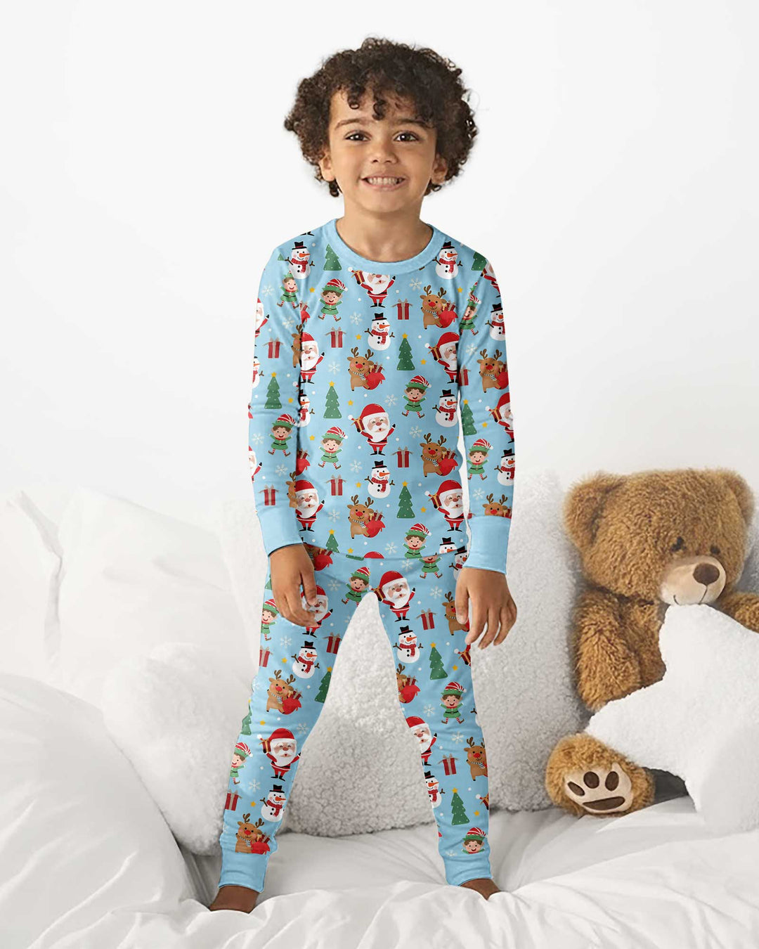 Jolly Holiday Friends Bamboo Two Piece Long Sleeve Pajama Set