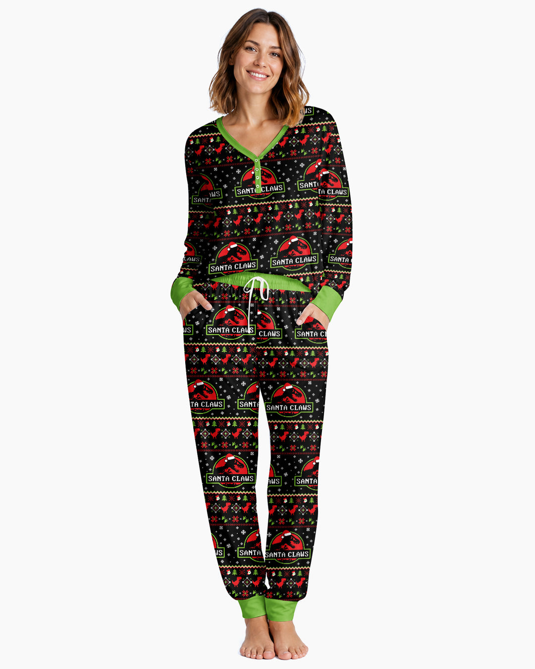 Santa Claws Christmas Bamboo Women Pajama Set