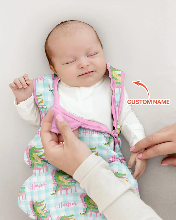 Custom Name Preppy Later Gator Bamboo Sleep Bag