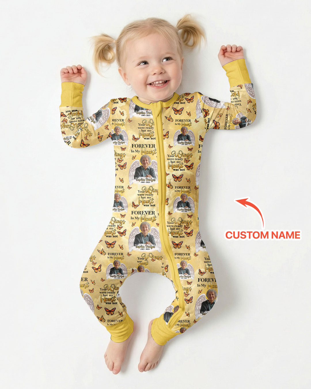 Custom Photo Forever In My Heart Family Matching Bamboo Convertible Zippy