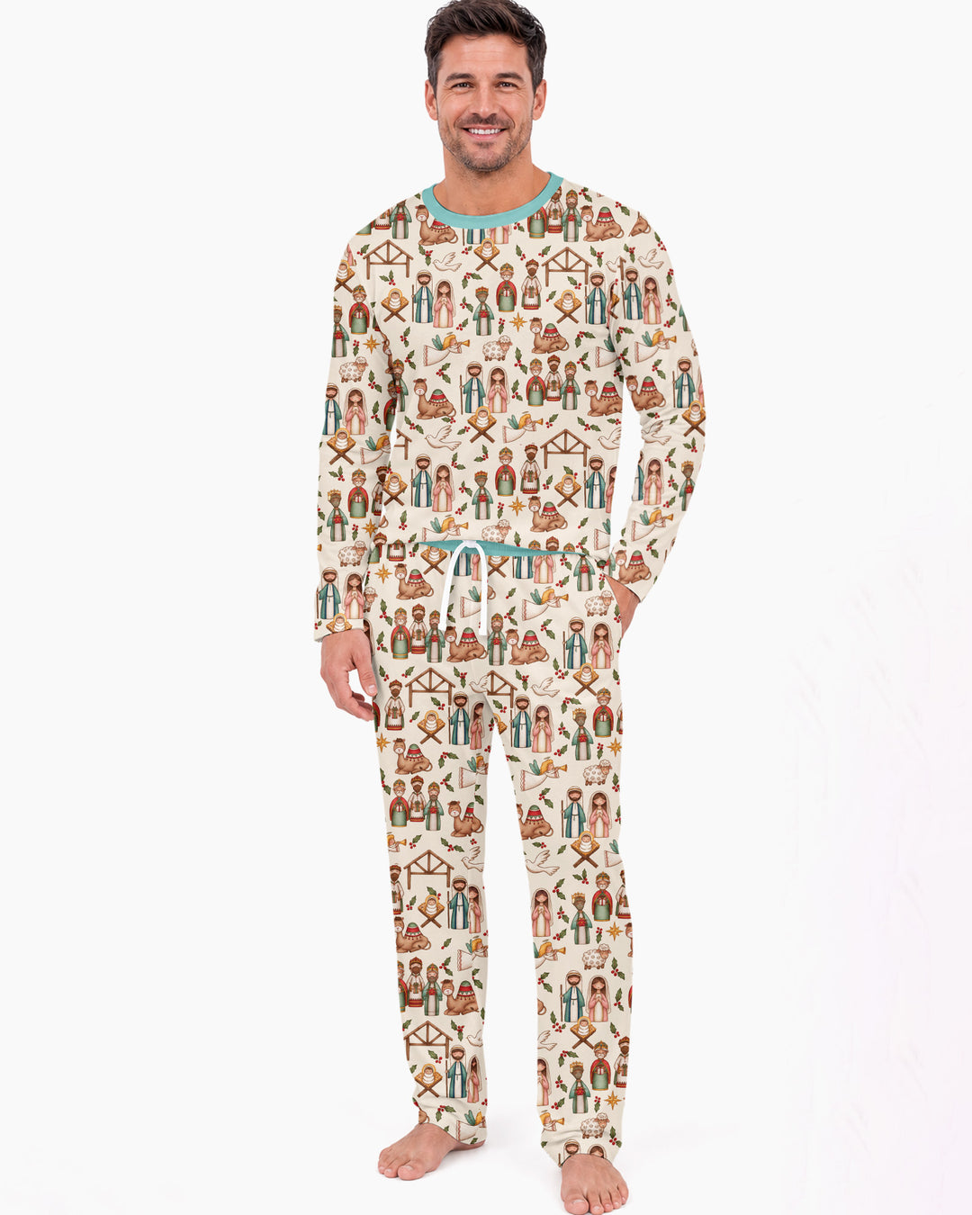 Holy Night Nativity Bamboo Men's Pajama Set