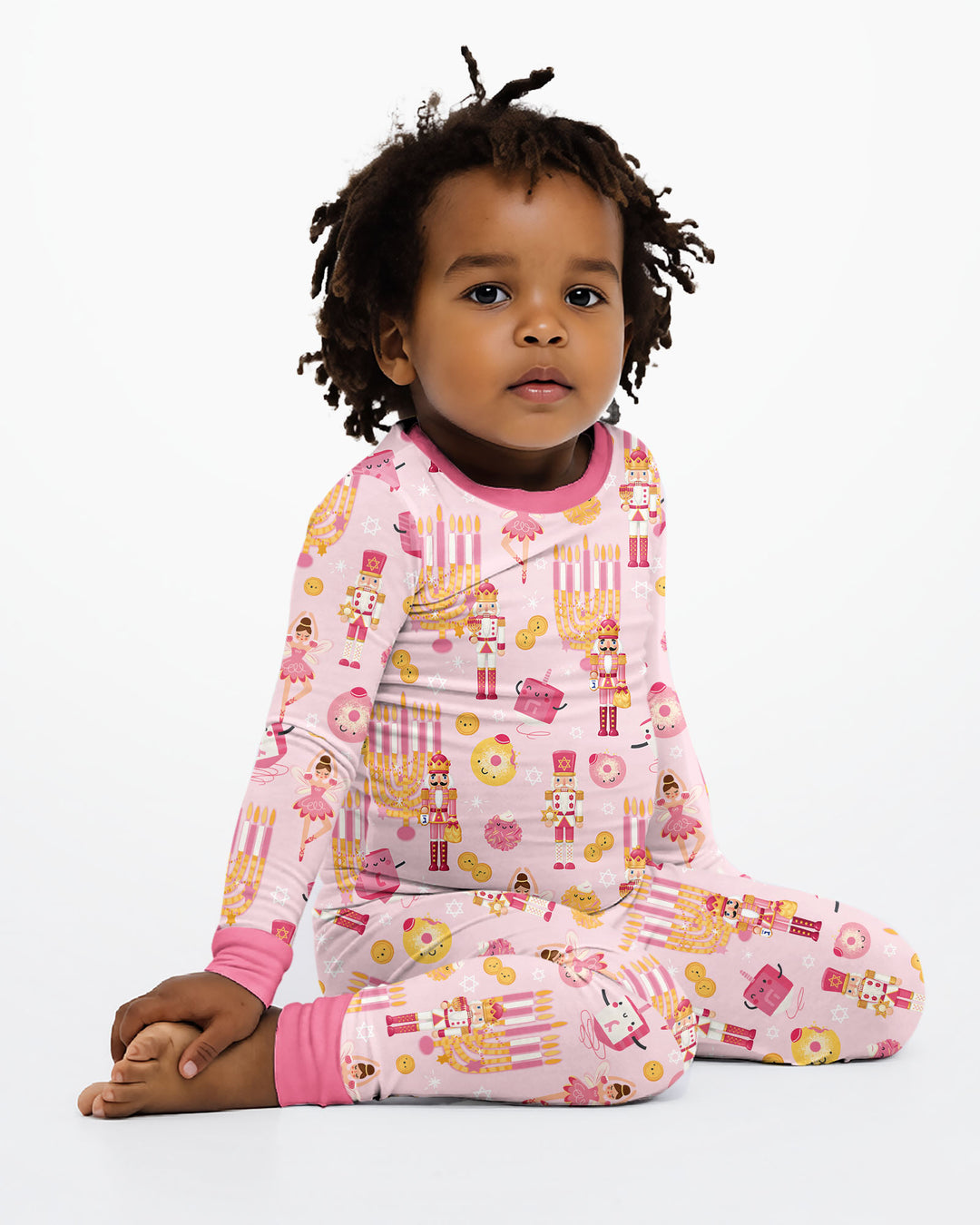 Hanukkah Nutcracker King Family Matching Bamboo Two Piece Long Sleeve Pajama Set