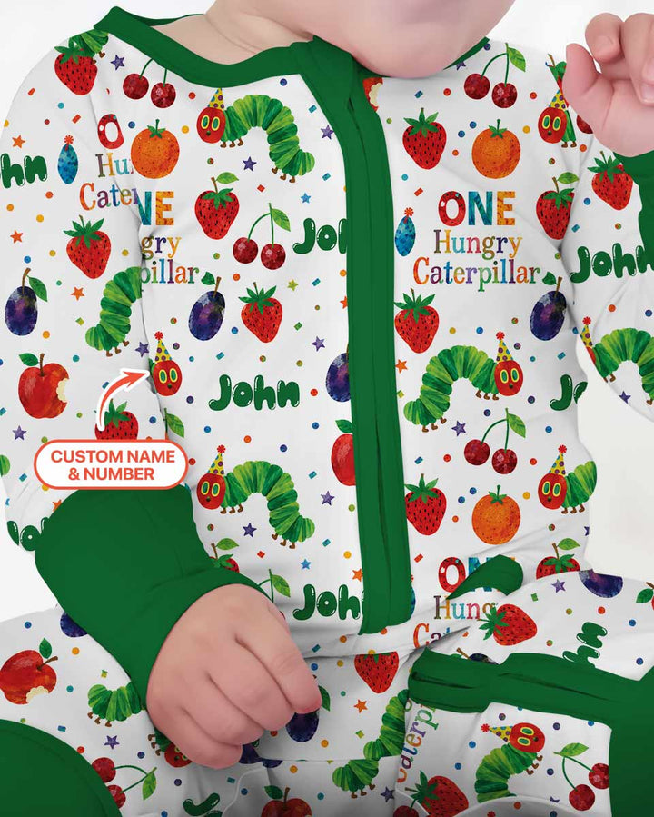 Custom Name And Age Hungry Caterpillar Bamboo Convertible Zippy