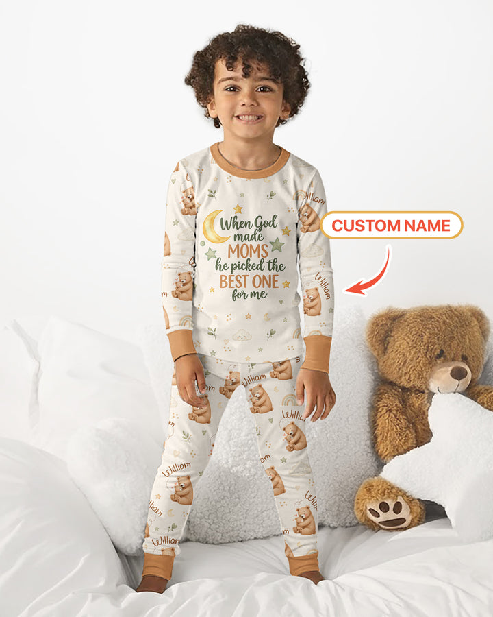When God Made Moms Bamboo Two Piece Long Sleeve Pajama Set