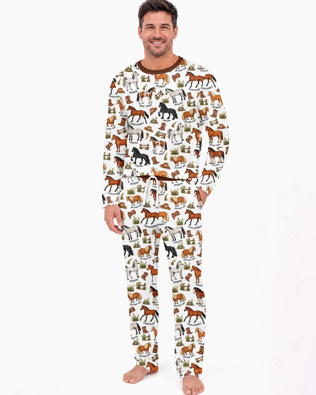 Types Of Horses Bamboo Men's Pajama Set