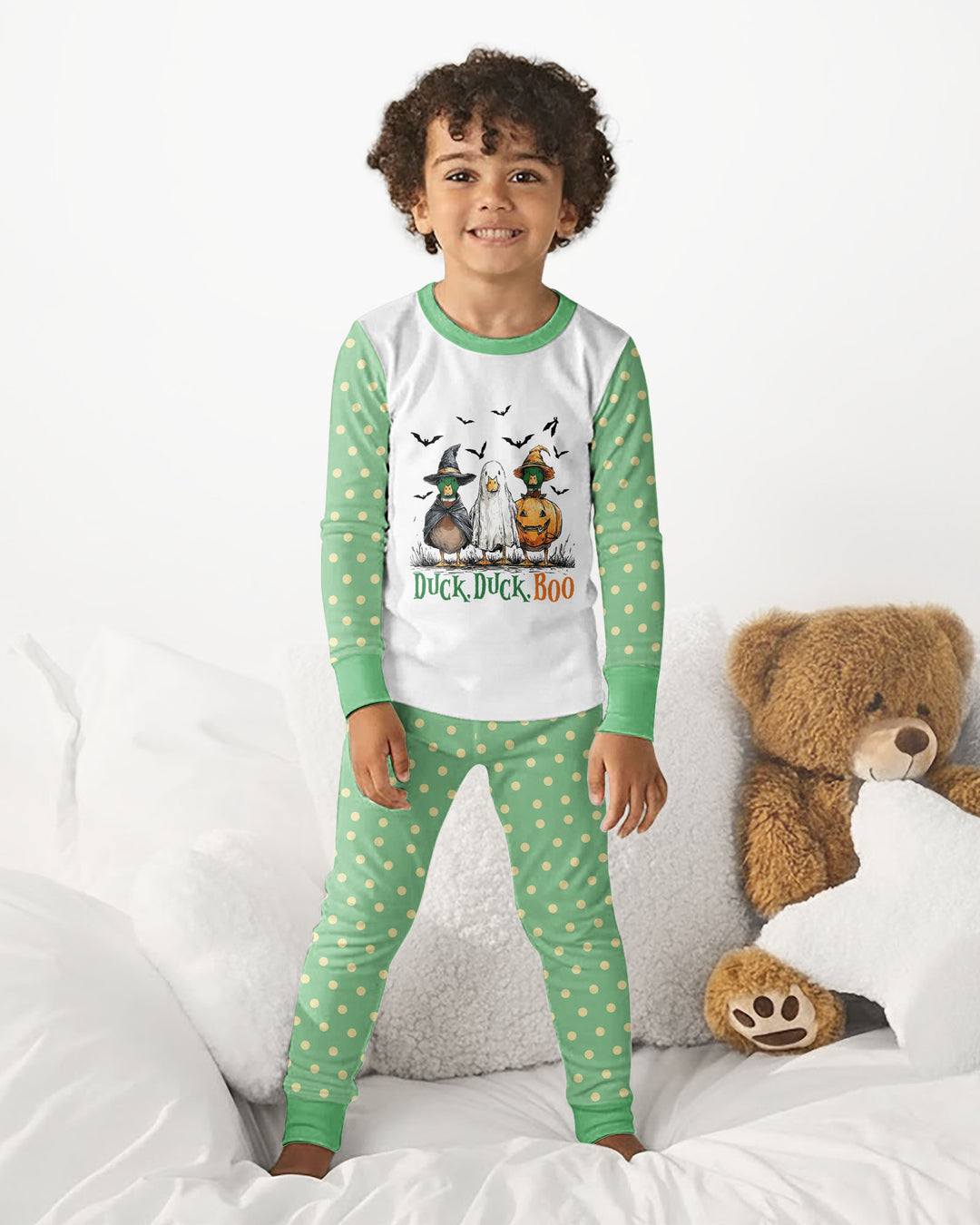 Duck Duck Boo Bamboo Two Piece Long Sleeve Pajama Set