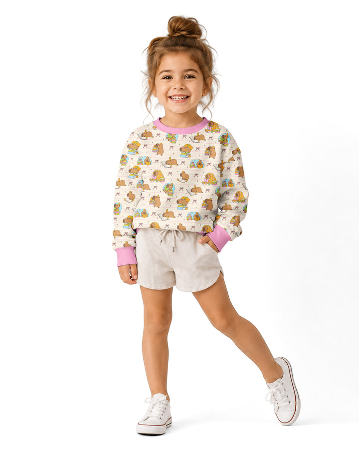 Sweet Study Capy Bamboo Crewneck Sweatshirt