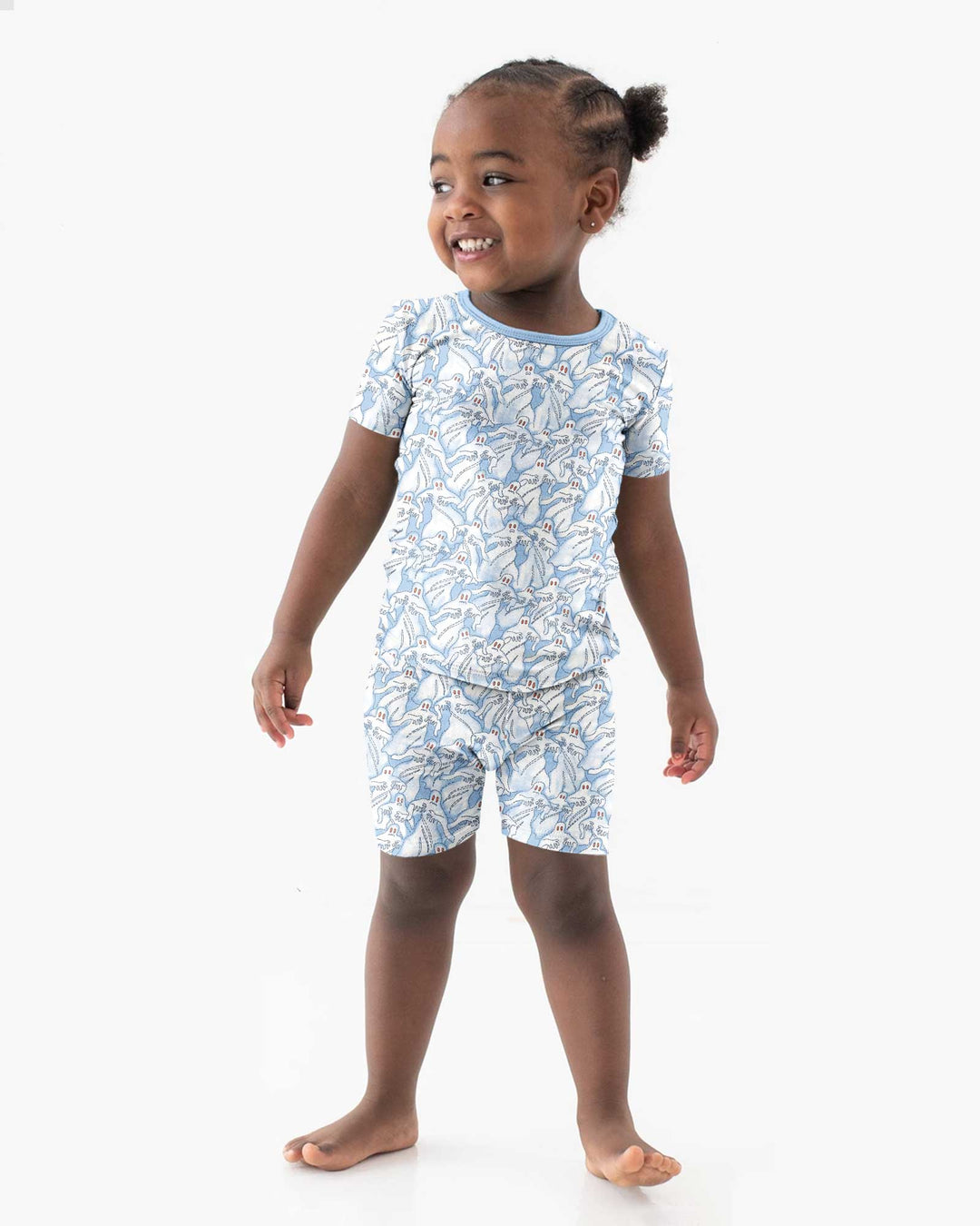 Ghostly Threads Bamboo Two Piece Short Sleeve Shorts Pajama Set