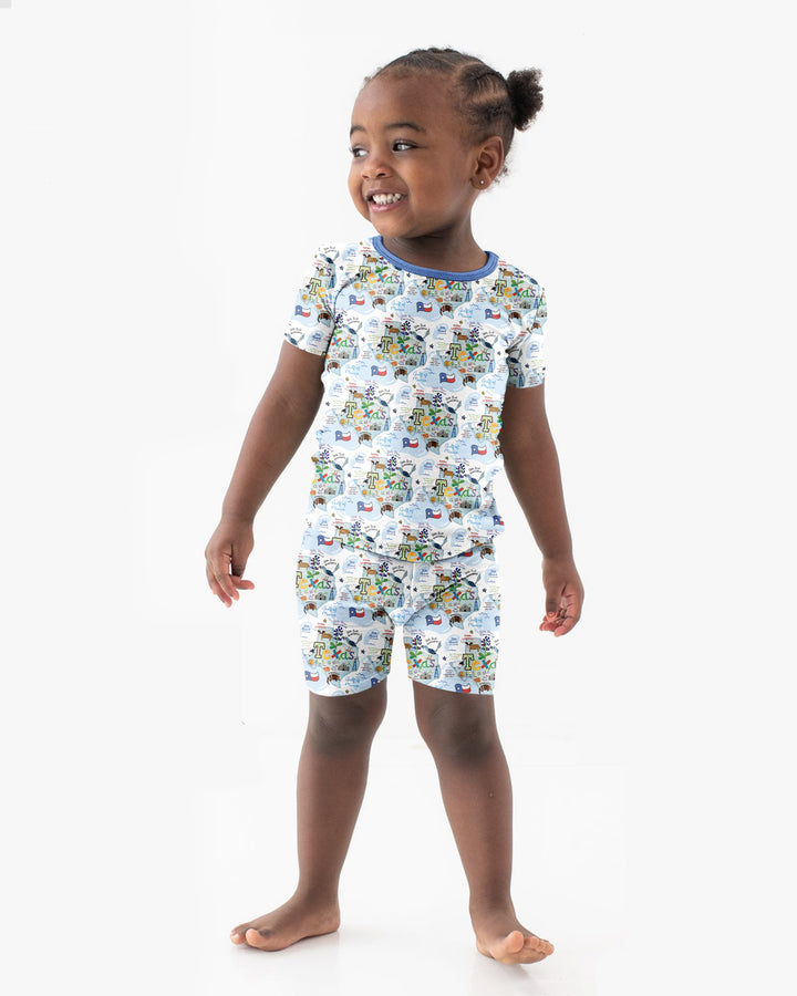 Template Bamboo Two Piece Short Sleeve Shorts Pyjamas Set
