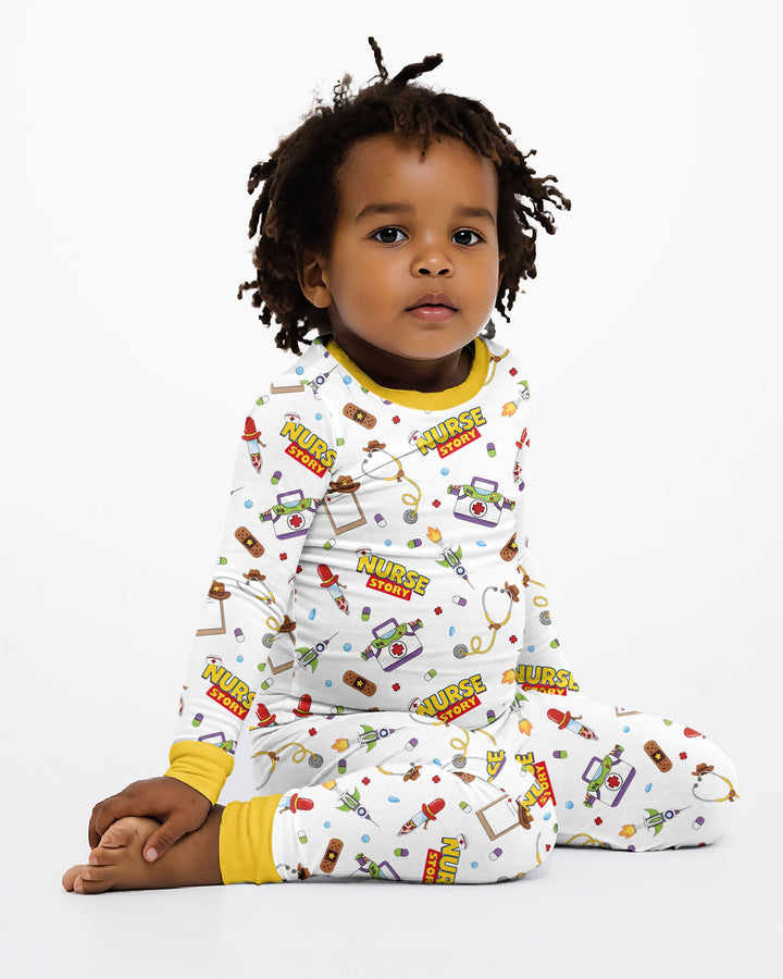 Nurse Story Bamboo Two Piece Long Sleeve Pajama Set