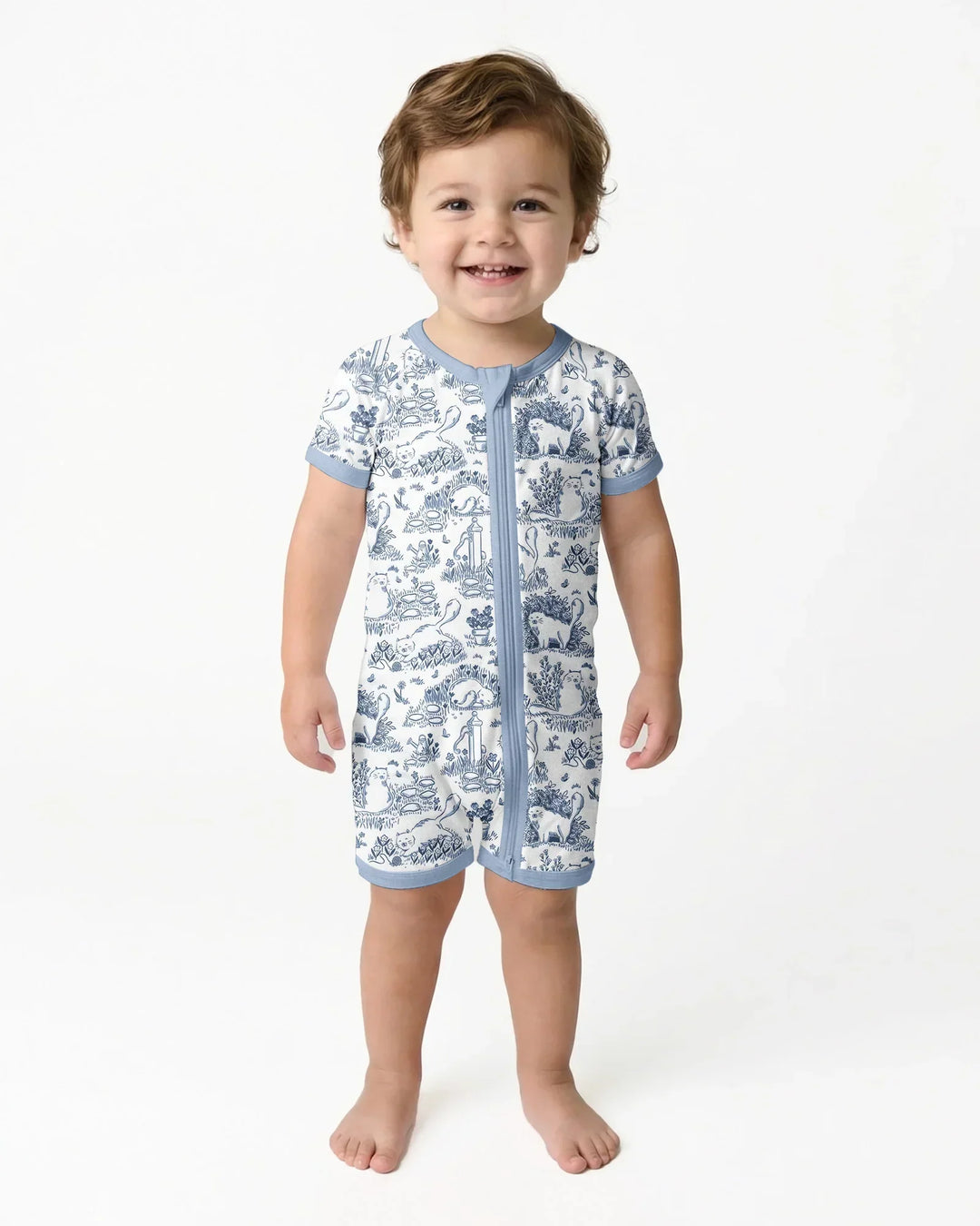 Toile Cats Bamboo Shorty Zippy