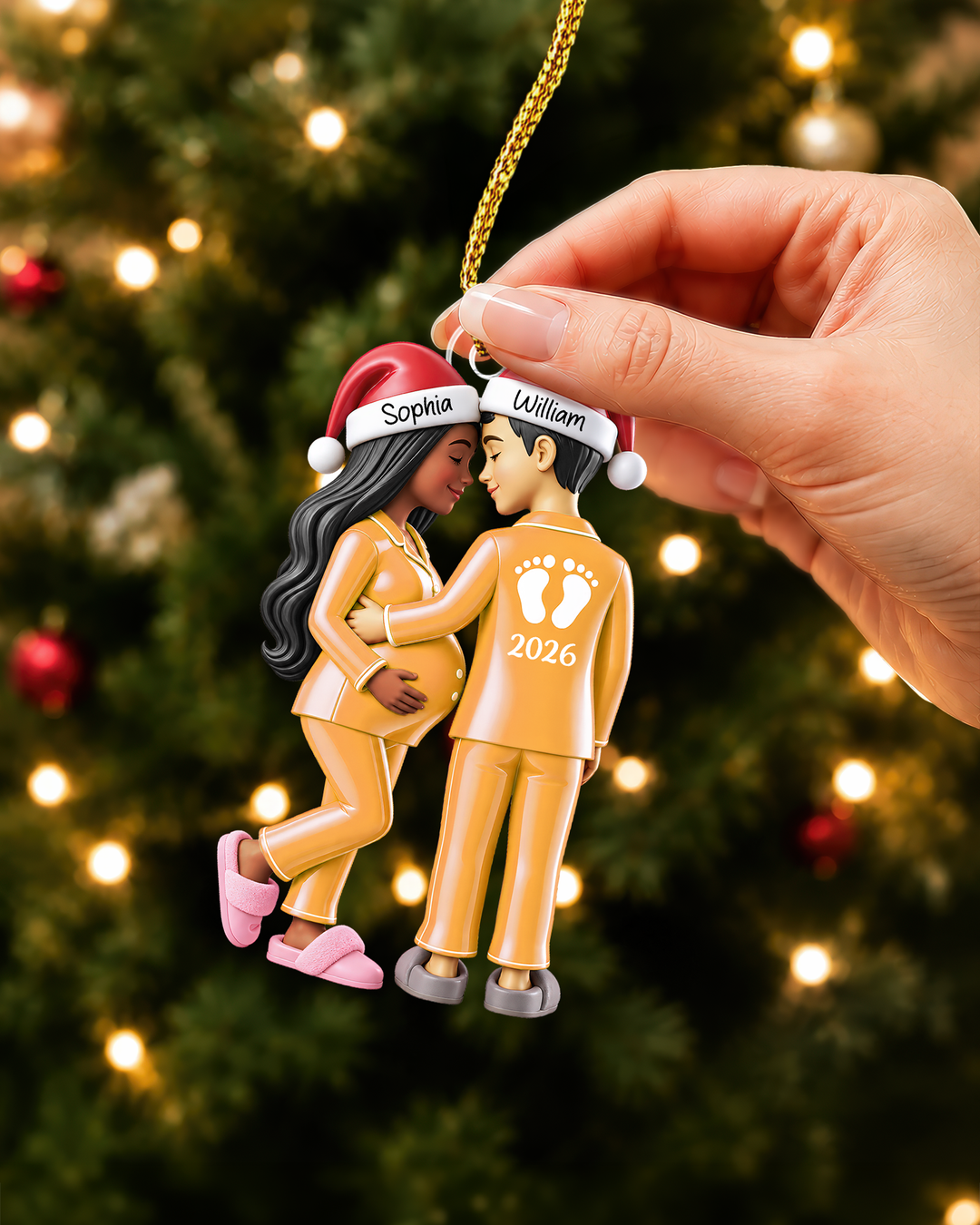 Baby Bump Christmas Personalized Acrylic Ornament