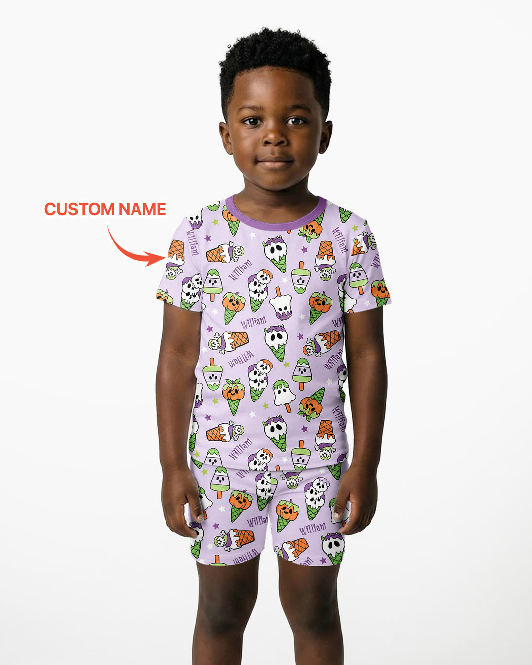 Summerween Ice cream Bamboo Two Piece Short Sleeve Shorts Pajama Set