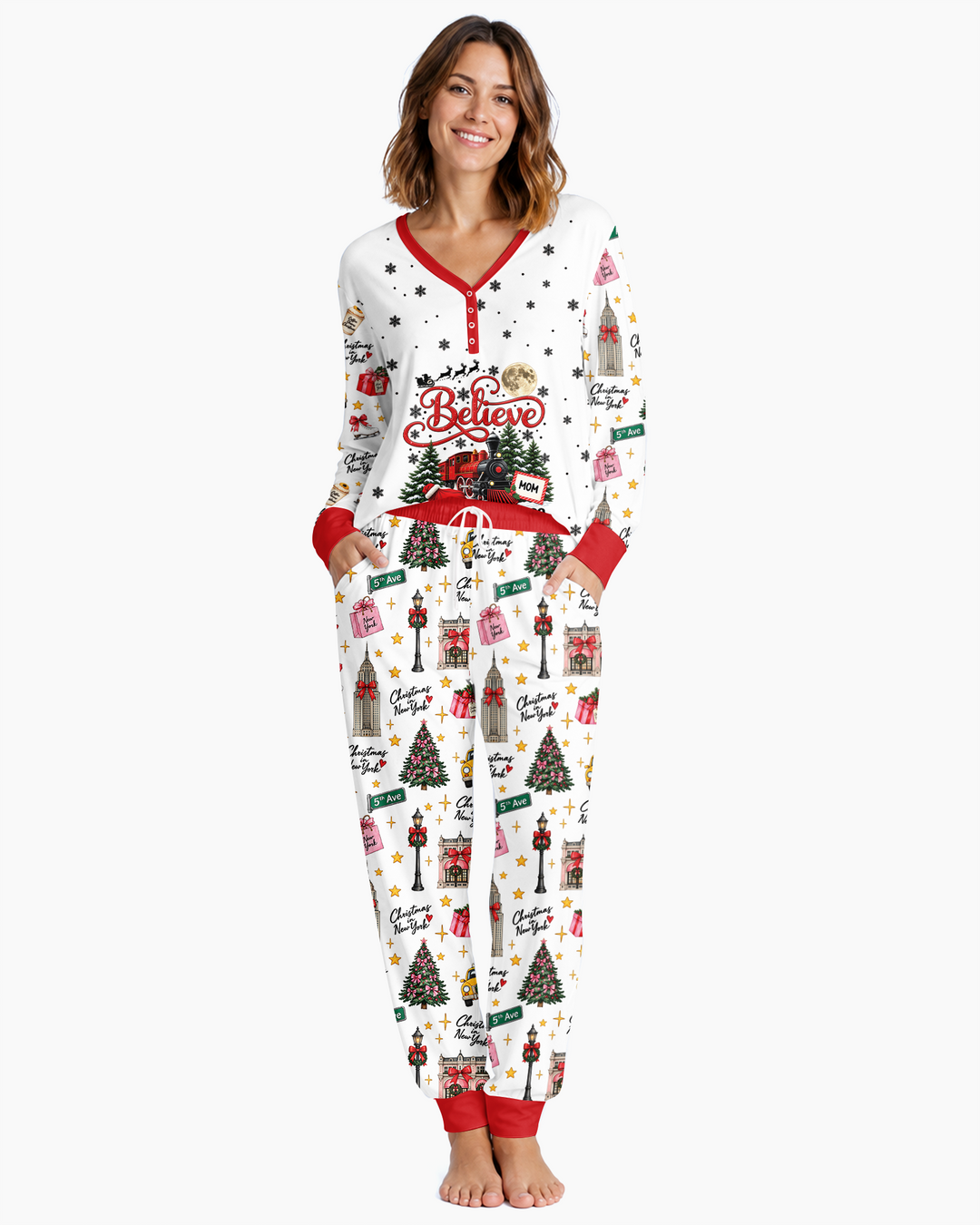 Christmas In NYC Bamboo Women Pajama Set