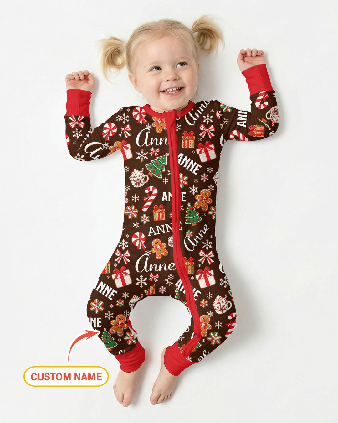 Merry Christmas Custom Name Bamboo Convertible Zippy