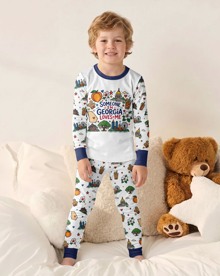 Someone in Georgia Loves Me Bamboo Two Piece Long Sleeve Pajama Set