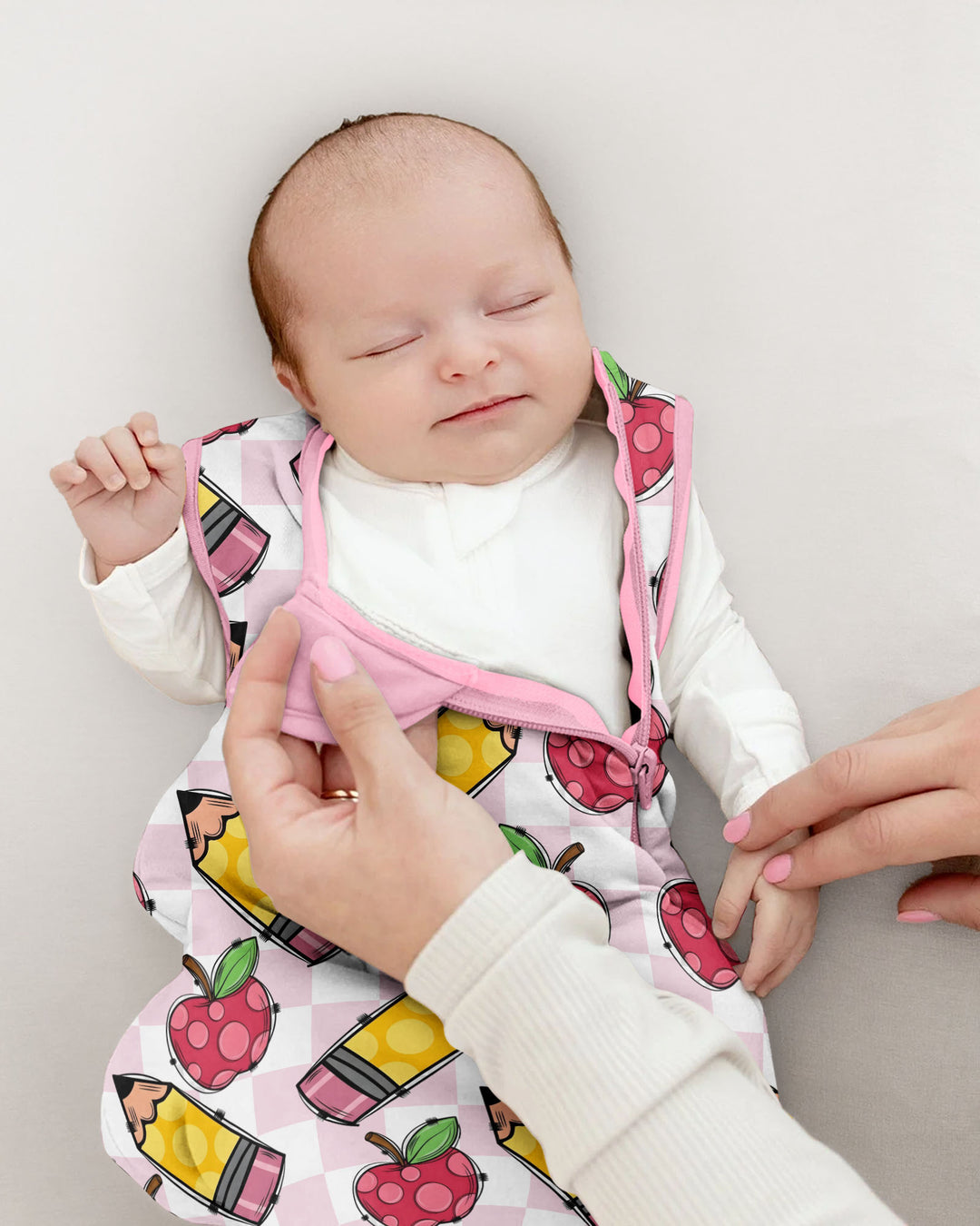 Checkered Apple Scribbles Bamboo Sleep Bag