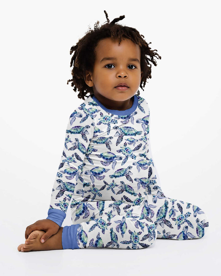 Sea Turtle Dream Bamboo Two Piece Long Sleeve Pajama Set