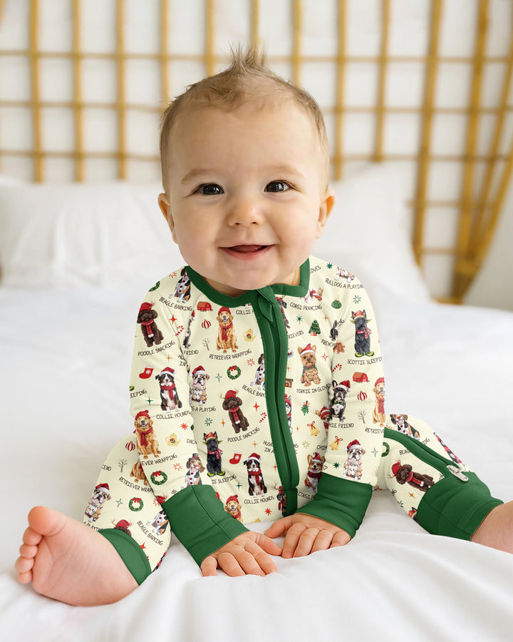 Retro 12 Dogs of Christmas Bamboo Convertible Zippy