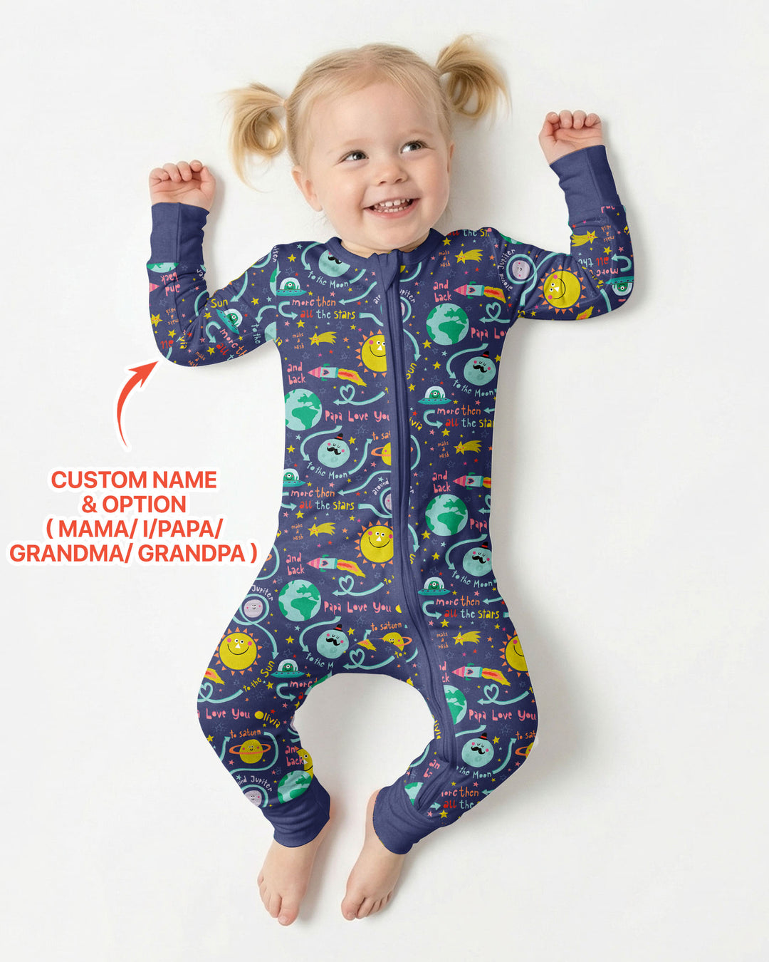 Love to the Moon and Back  Bamboo Convertible Zippy