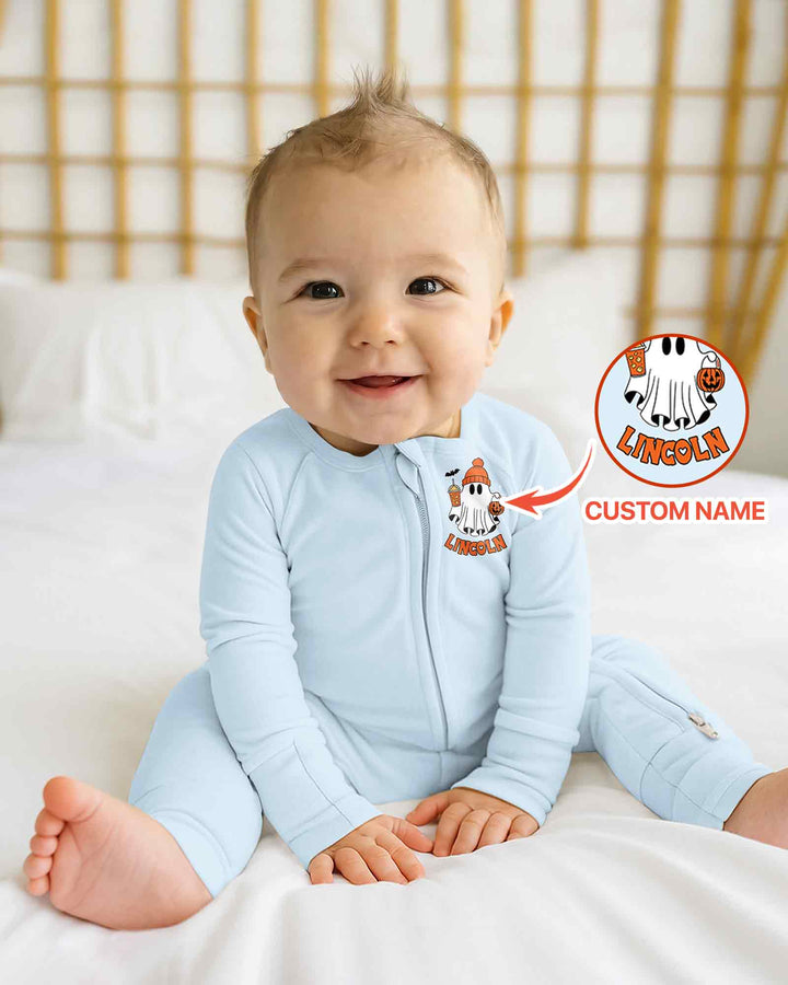 Personalized One Spooky Dude Halloween Baby Birthday Halloween Bamboo Convertible Zippy