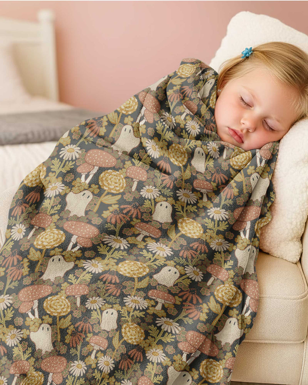 Ghost Garden Dark Autumn Bamboo Blanket