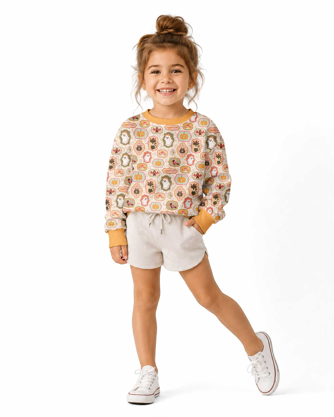 Cute Vintage Magical Cottage Style Halloween Bamboo Crewneck Sweatshirt