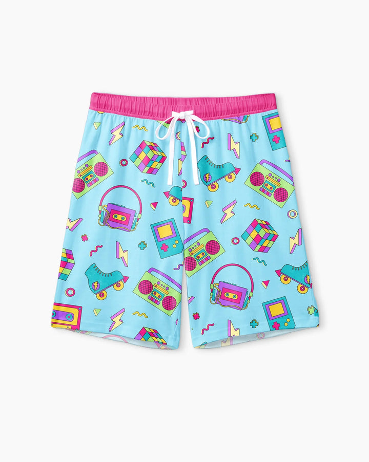 80s Retro Neon Bamboo Men Short Sleeve Short Pajama Set