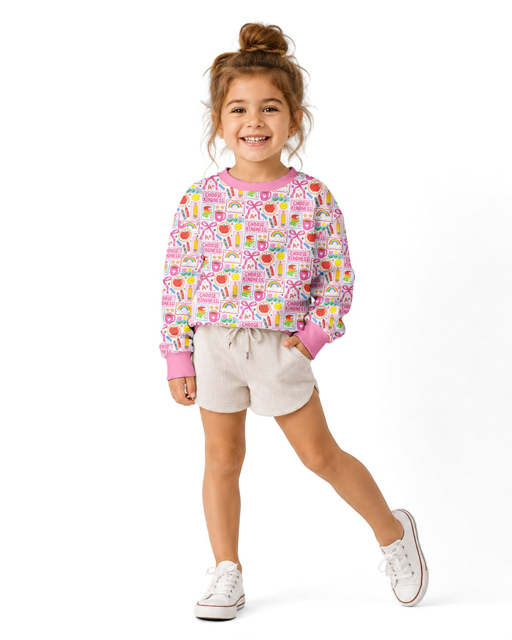 Kindness School Girl Bamboo Crewneck Sweatshirt