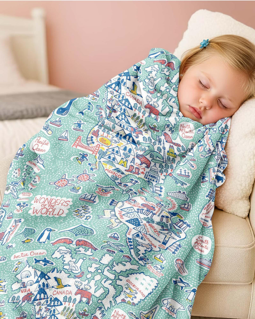 Hello World Wonders Bamboo Blanket