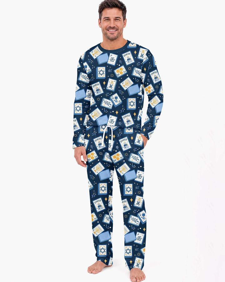 Mahjong Tov Hanukkah Family Matching Bamboo Men's Pajama Set