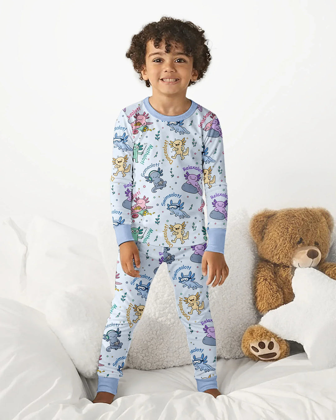 A Lotta Axolotls Bamboo Two Piece Long Sleeve Pajama Set