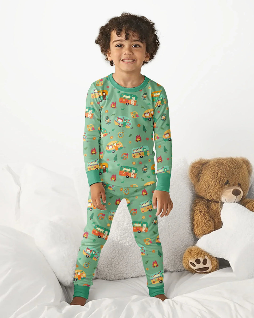 Happy Little Camper Bamboo Two Piece Long Sleeve Pajama Set