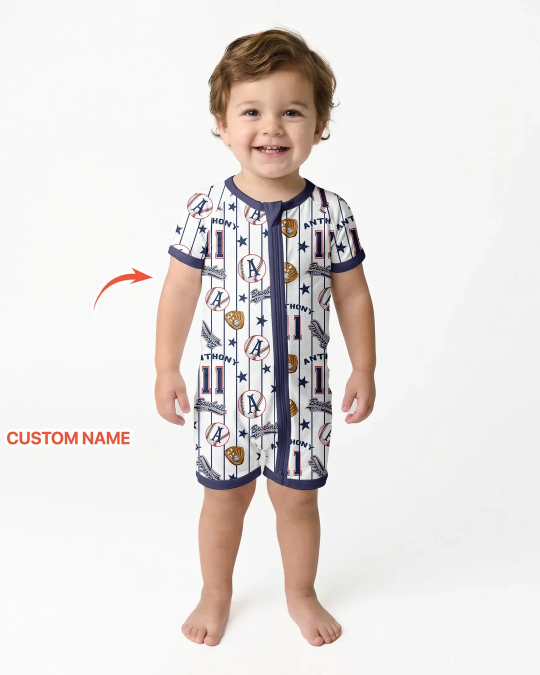 Custom Name Baseball Time Bamboo Shorty Zippy