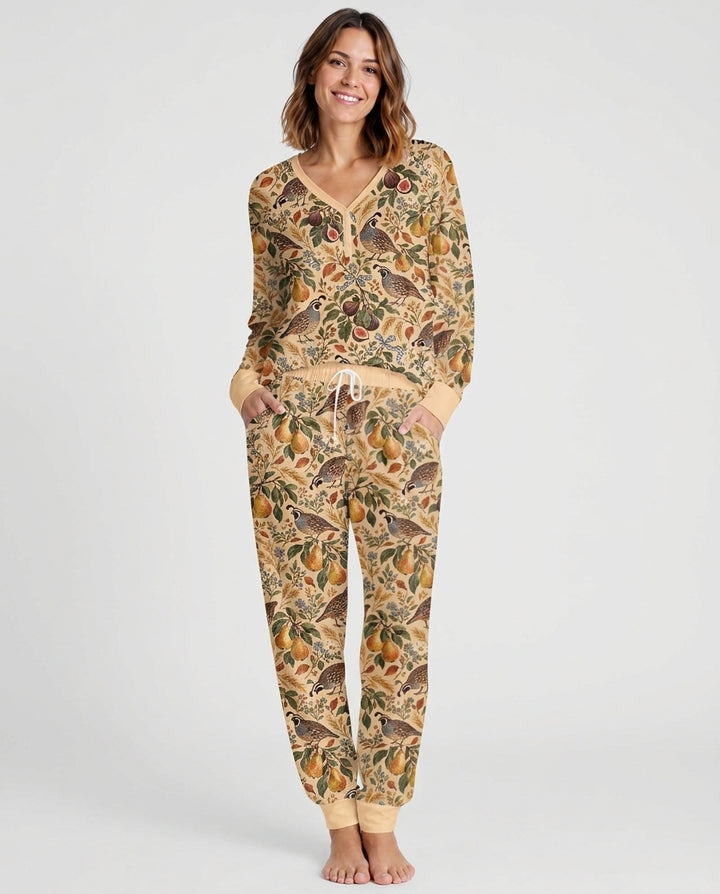 Quail & Pears Bamboo Women Pajama Set