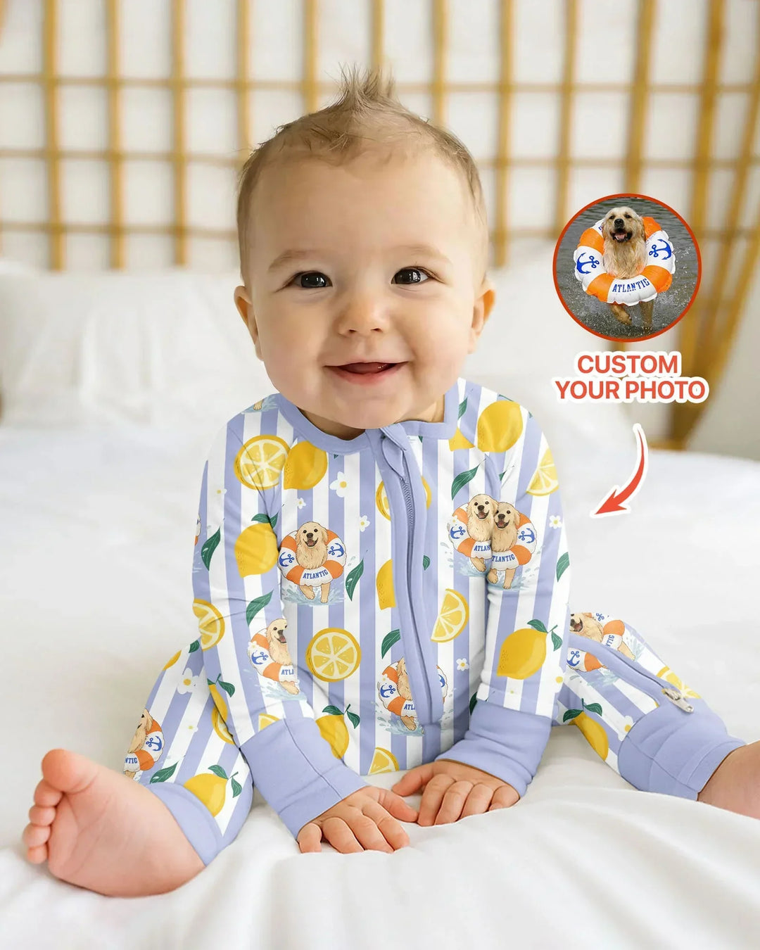 Custom Image Summer Lemon Bamboo Convertible Zippy