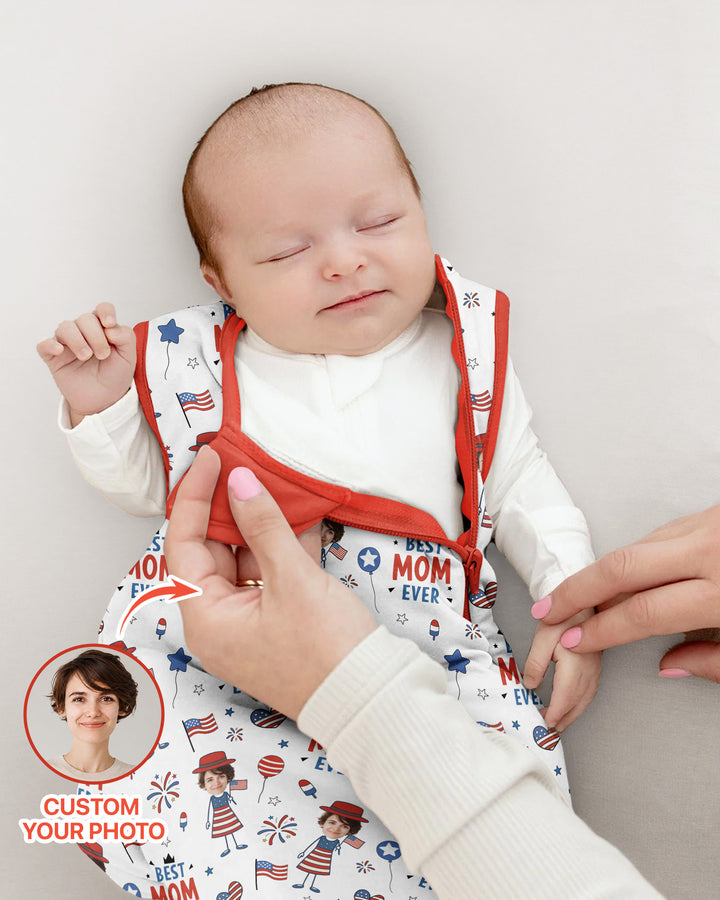 Custom Photo Best Patriotic Family Ever Bamboo Sleep Bag