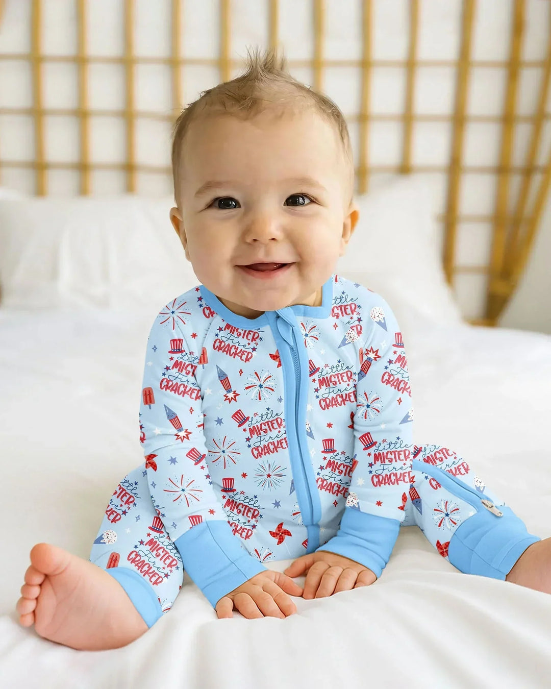 Little Miss Firecracker 4th July Bamboo Convertible Zippy