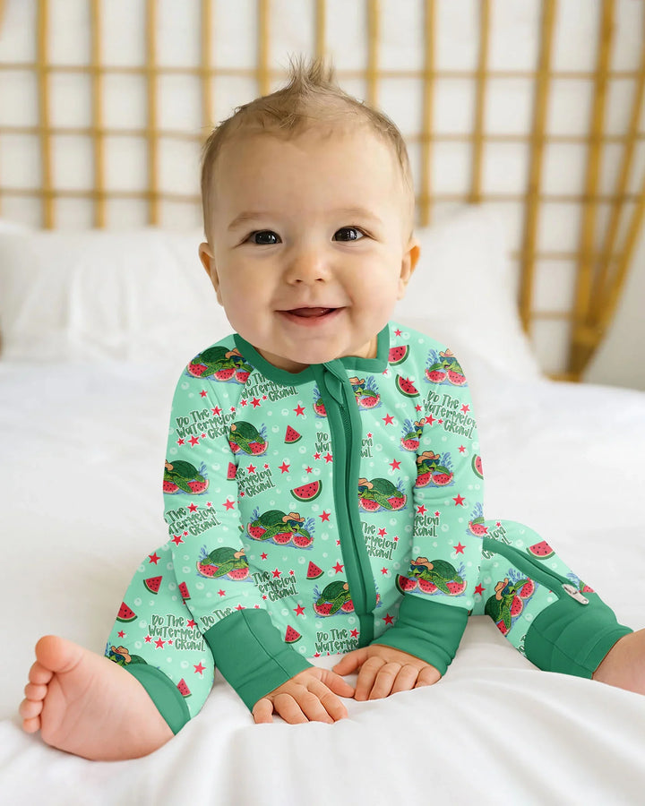 Watermelon Turtle Family Matching Bamboo Convertible Zippy