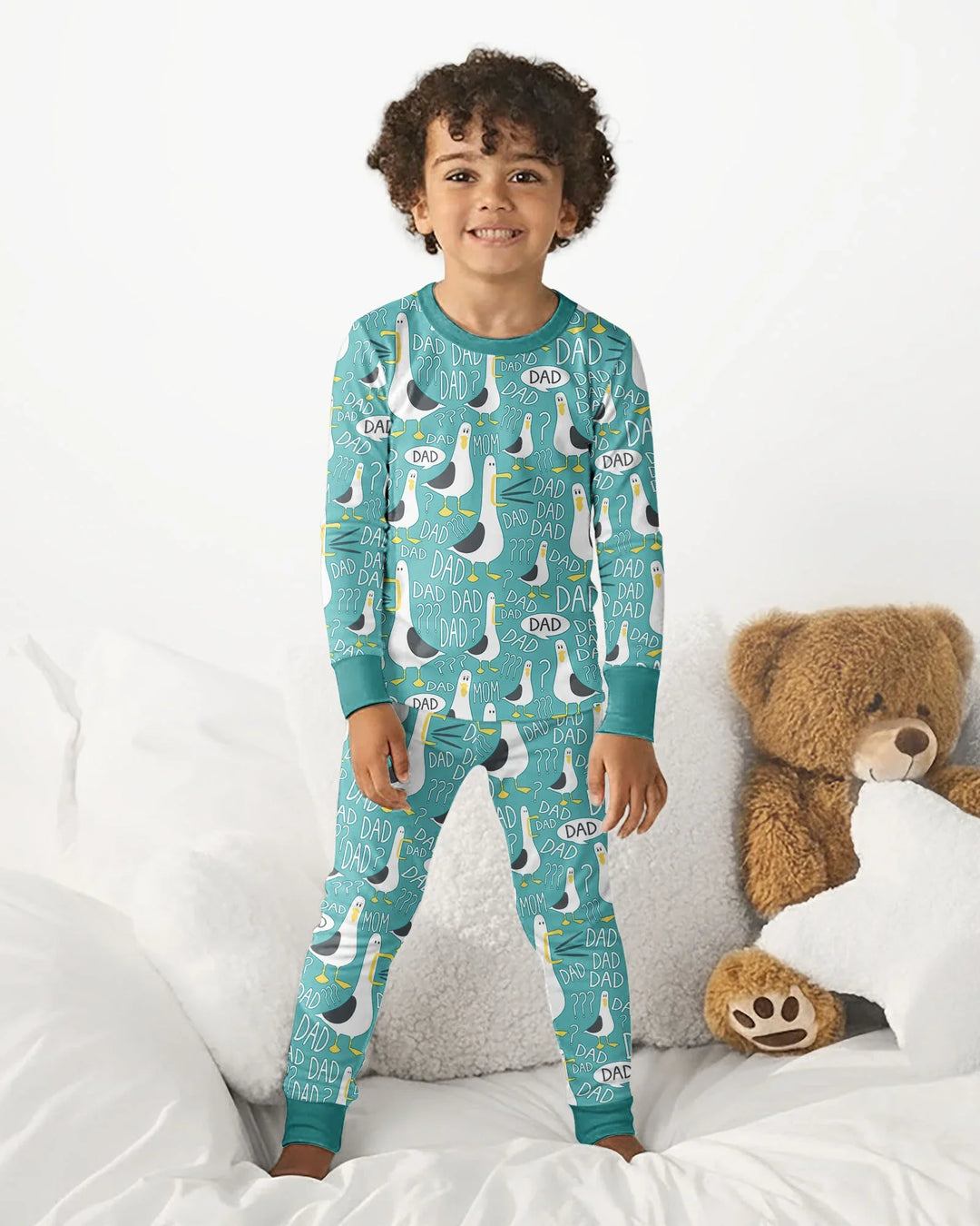 Funny Seagull DAD Bamboo Two Piece Long Sleeve Pajama Set