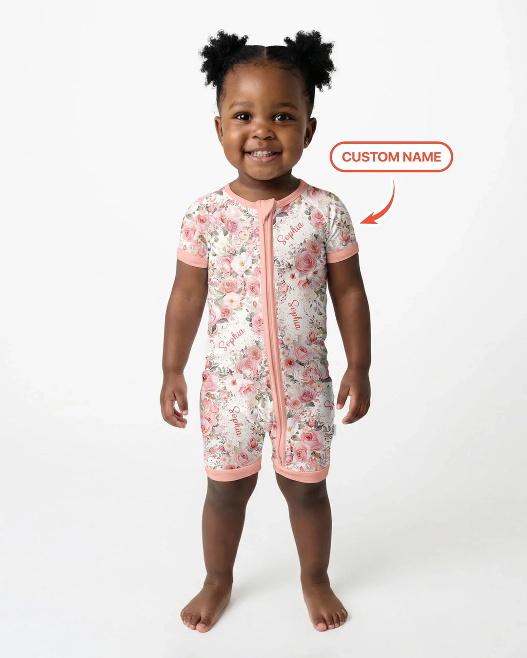 Custom Name Birth Month Flowers Bamboo Shorty Zippy